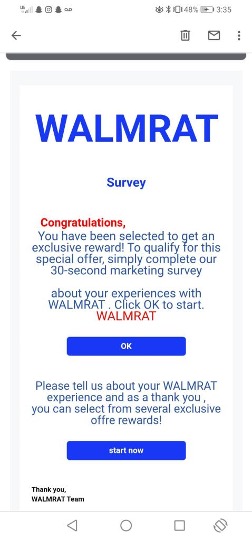 Walmart phishing scams