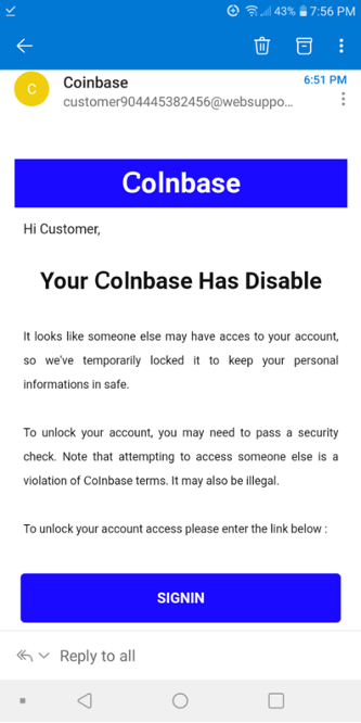 Coinbase Phishing Scams