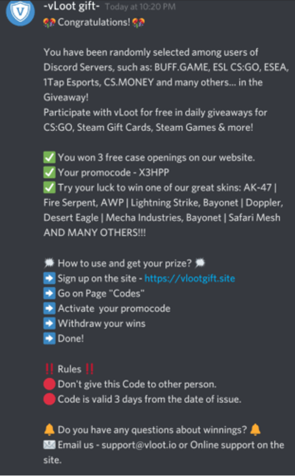 Possible new nitro scam appearance – Discord