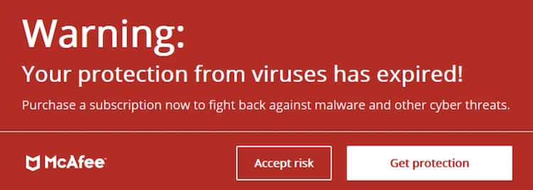 fake mcafee virus pop up